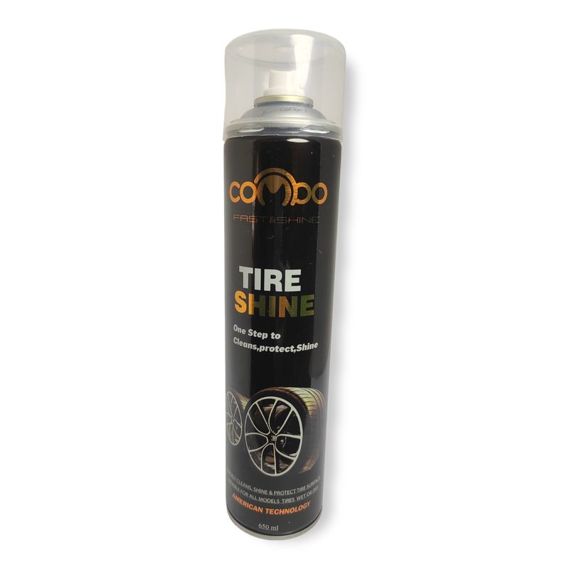 اسپری لاستیک شوی خودرو کومبو مدل tirewax حجم 650 میلی لیتر